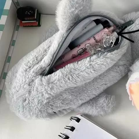 Astuccio per penne di grande capacità Scatola portaoggetti per cancelleria Simpatico astuccio per matite in peluche con squalo oceano Borsa per cosmetici portatile Forniture per ufficio scolastico