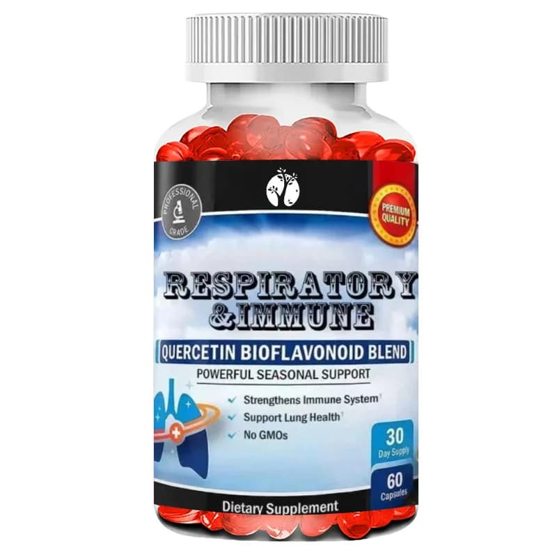 Capsules of Quercetina with Vitamin D and Cordyceps Sinensis - Supplement for the Support of Respiratory Health and Immunitaria, 60 Capsules