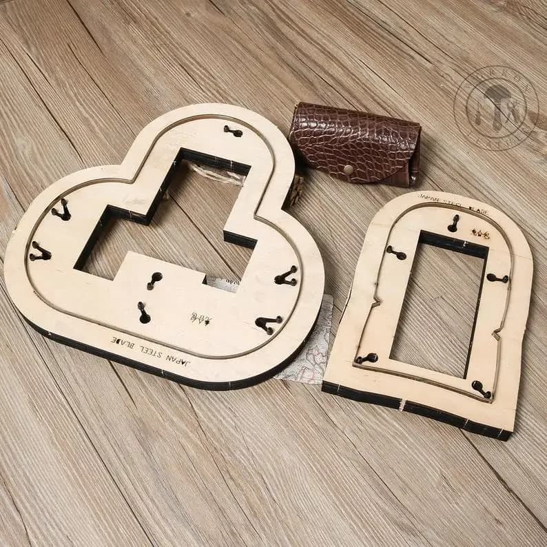 ZONESUN portamonete due in uno Custodia per taglio in pelle personalizzata per utensili artigianali Stampo per punzonatura Stampo per taglio portafoglio in carta fai-da-te