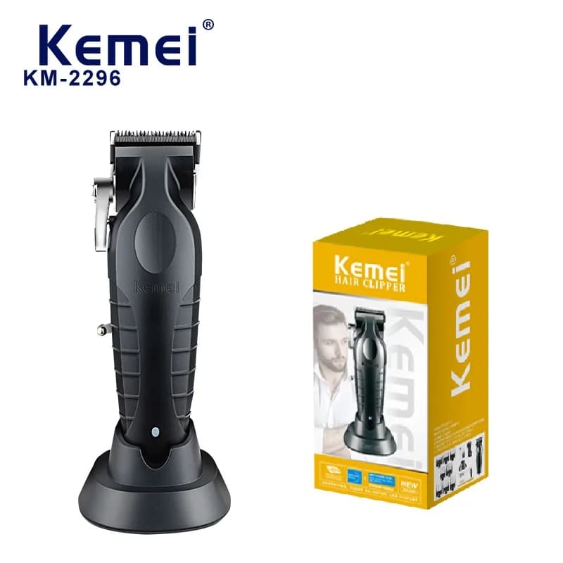 KM-2296 Kemei Originale Professionale Regolabarba Ricaricabile USB a Ricarica Rapida per Barbiere e Salone