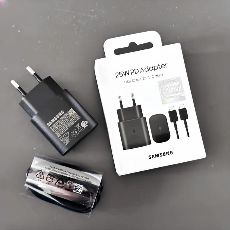 Samsung 25W Super Fast Charger Type C Adapter For Galaxy S24 S23 S20 S21 S22 Plus Note 20 10 A55 A35 A25 A15 Z Flip Fold 6 5 4 3