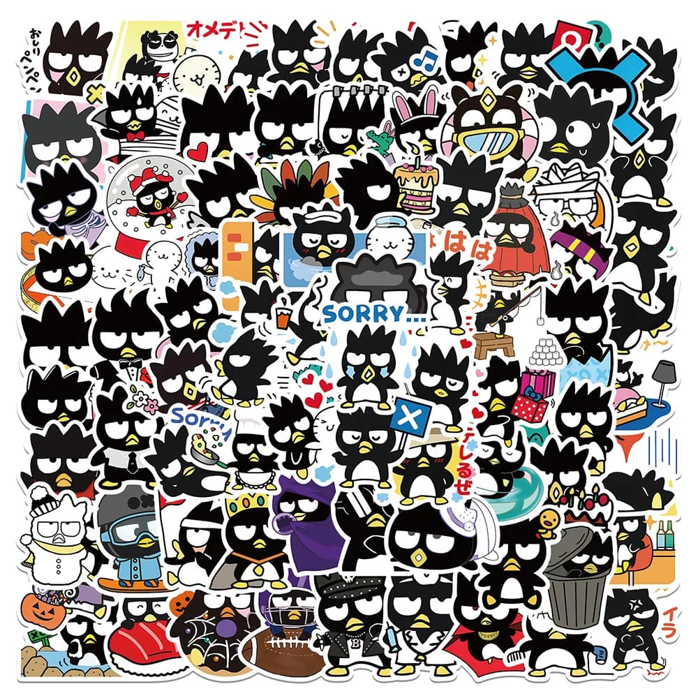 10/30/50/100pcs Bad Badtz Maru Cartoon Stickers Sanrio Anime Sticker diario Scrapbooking Laptop Skateboard Car Kid Decal Toy Gift