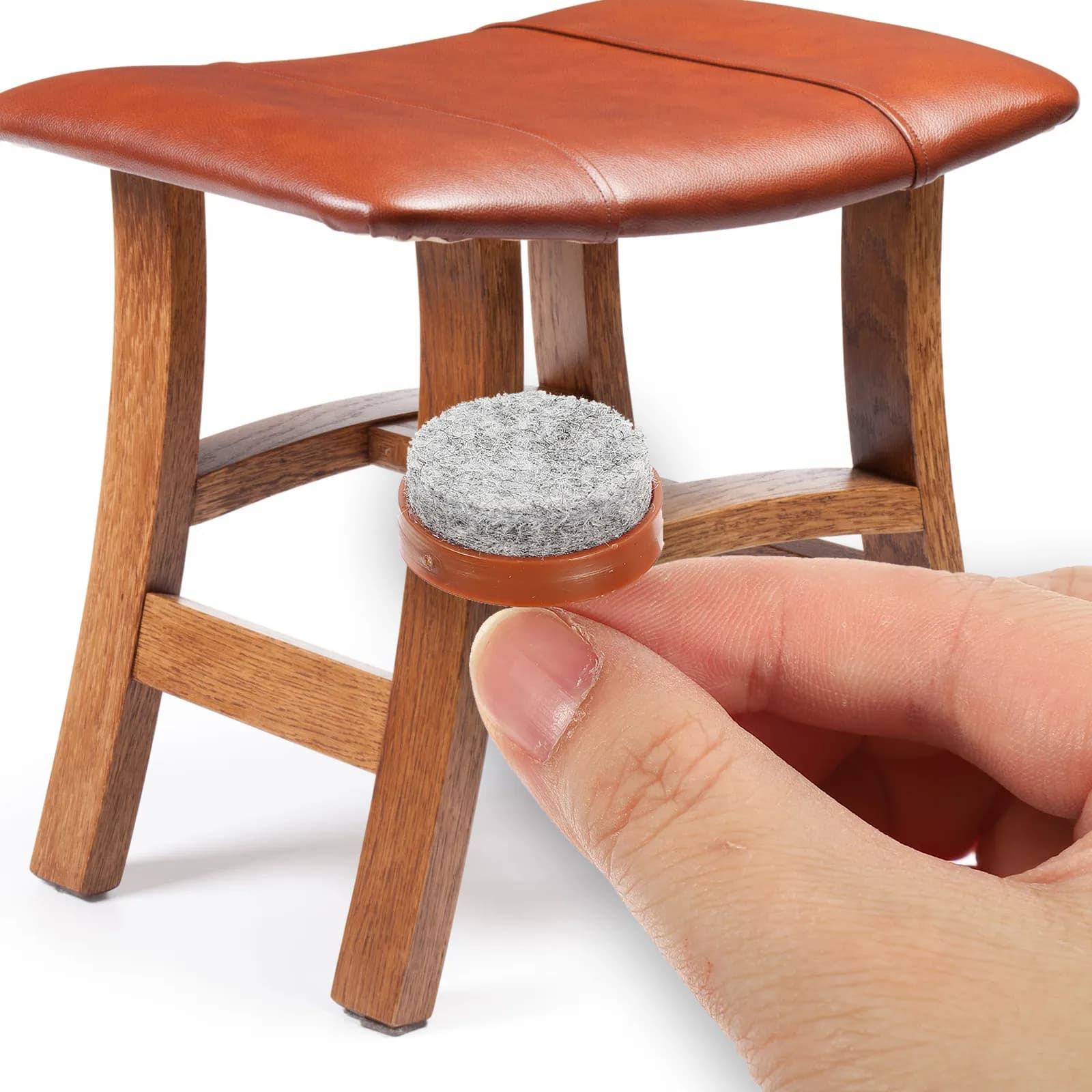 50Pcs Furniture Moving Pads Felt Bottom Sliders Anti-Abrasion Mats for Home Office Chair Legs Brown Furniture Mat