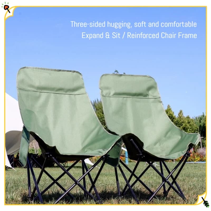 Sedia a Luna Pieghevole Portatile Reclinabile con Schienale Alto, Leggera in Tessuto Oxford, per Campeggio, Picnic, Escursionismo, Pesca, Disponibile in Diversi Colori