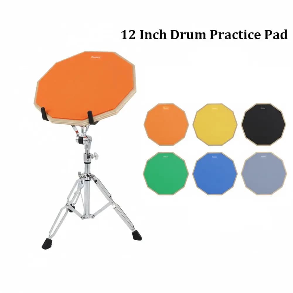 Tampone per esercitazioni per batteria da 12 pollici Tavola per percussioni di rimbalzo antiscivolo Supporto per rullante professionale Tampone per batteria per pratica silenzioso e ammortizzante