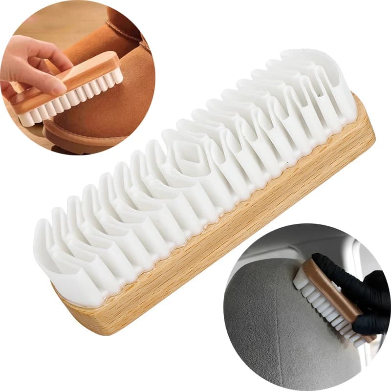 Spazzola per la pulizia degli interni dell'auto Scarpe/stivali/borse in pelle scamosciata Detergente Scrubber Pelle di cervo Tessuti in peluche Rinfrescante Strumenti per la cura della bellezza