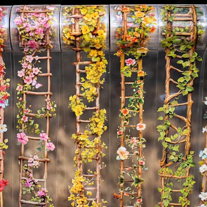 Washi Tape 40mm*2m Flower Ladder Garden Landscaping Tape - Handbook Stationery for DIY Handmade & Scrapbook Diary Decoration