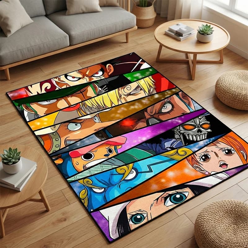 One Piece Anime Rug Luffy Zoro Sanji Nami Chopper Eyes Closeup Carpet Living Room Bedroom Home Decor Floor Mat Non-slip Gift