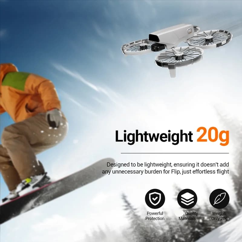Per DJI Flip Protector Anelli paraurti Fordji Flip Accessori anticollisione Copertura anticaduta a sgancio rapido Grigio-AU47