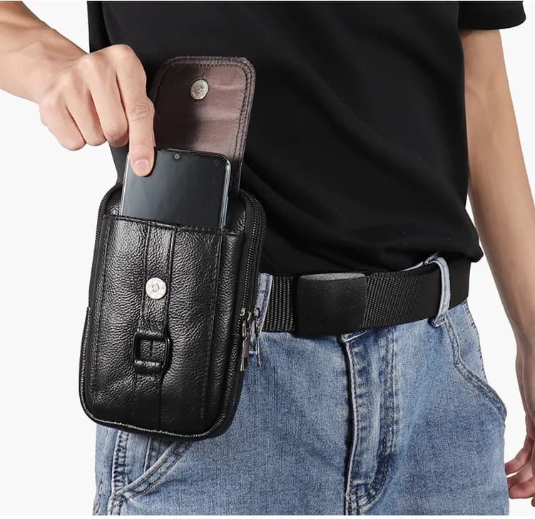 Per Ulefone Armor 28 Ultra 25T Pro Borsa per cellulare cintura custodia per cellulare borsa per cellulare in pelle marsupio da esterno uomo