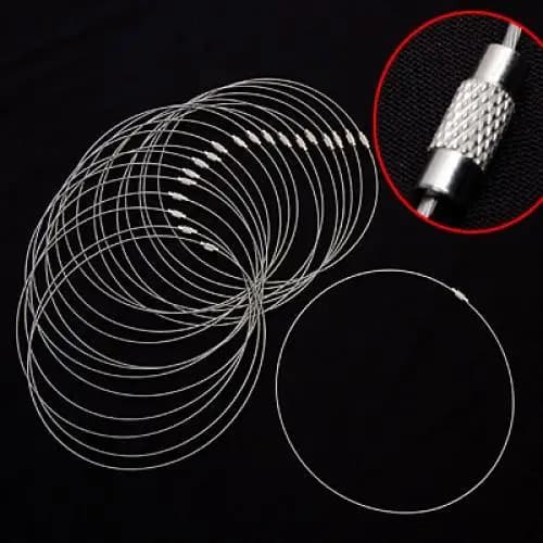 Phenovo Lotto sfuso 20 pezzi tono argento chiusura a vite filo collana collare girocollo risultati dei gioielli di moda lunghezza 460 mm