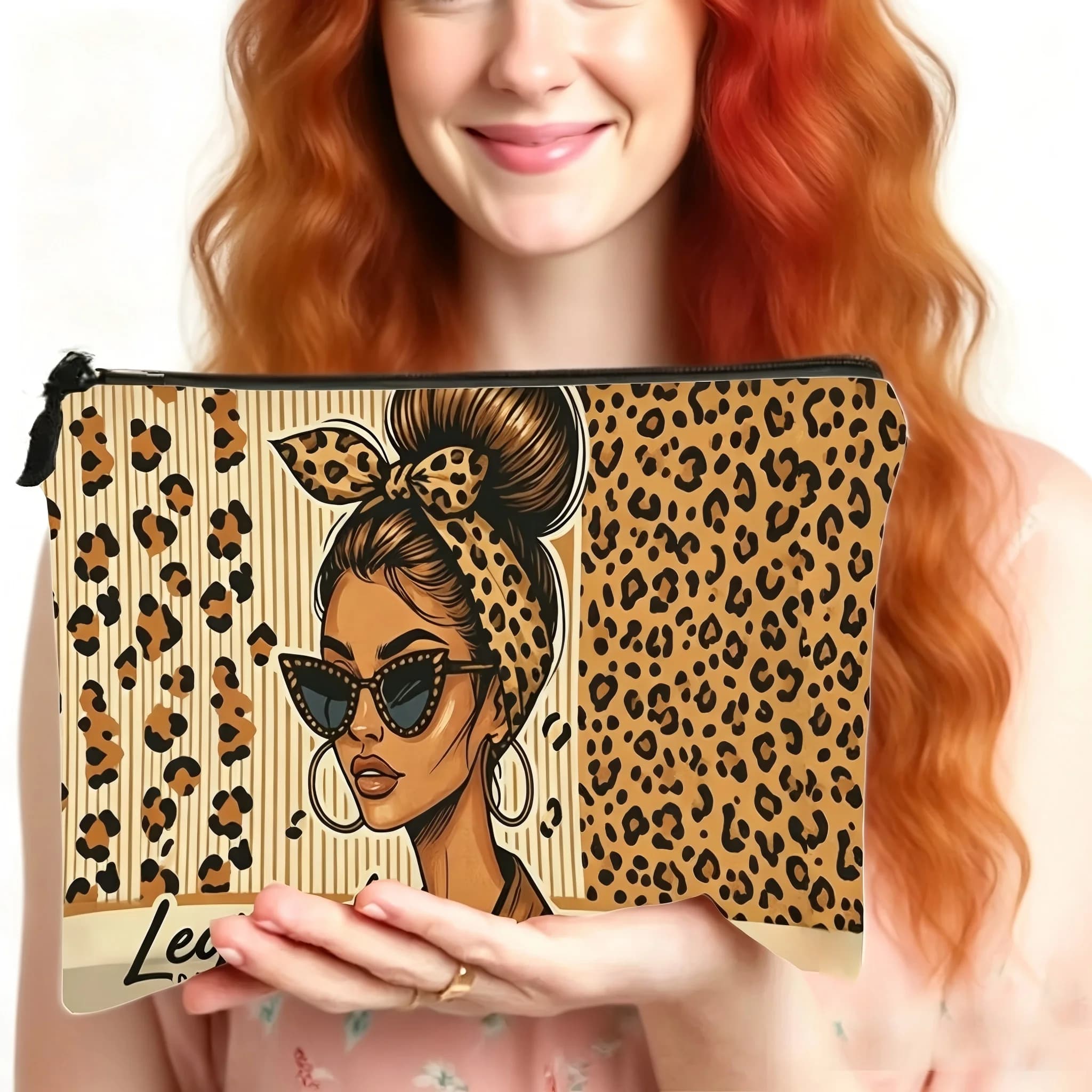 A fashionable lady pattern cosmetic bag-cute multifunctional zipper handbag, jewelry storage bag
