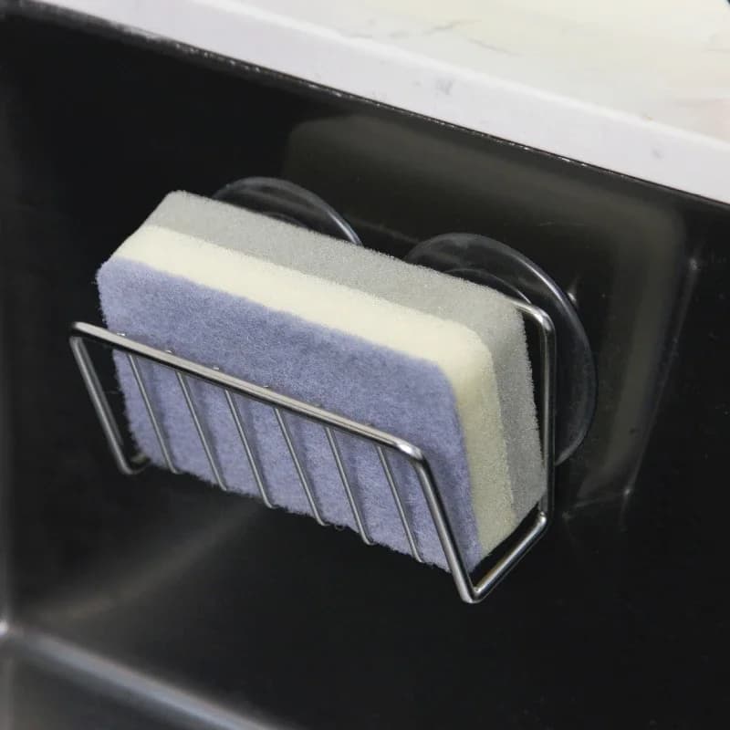 Sink Sponge Rack Drain Storage Shelf Stainless Steel Kitchen Wire Ball Rag Organizer Holder Kitchen Storage Rack