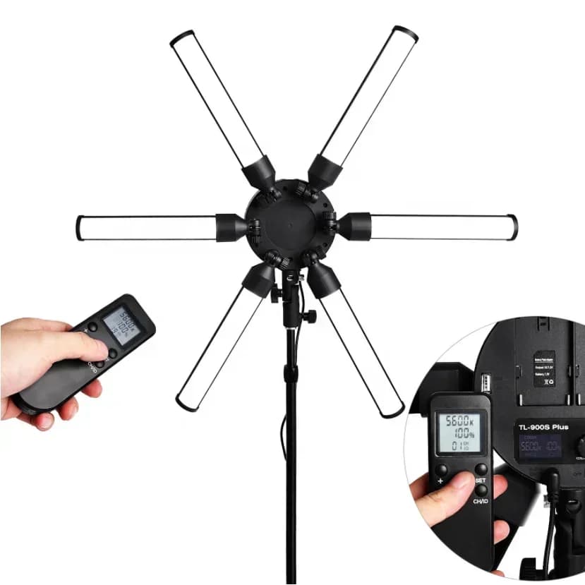 trucco professionale ad anello luminoso da 25 pollici 60W luci per videocamera sei tubi a LED kit di illuminazione fotografica da studio
