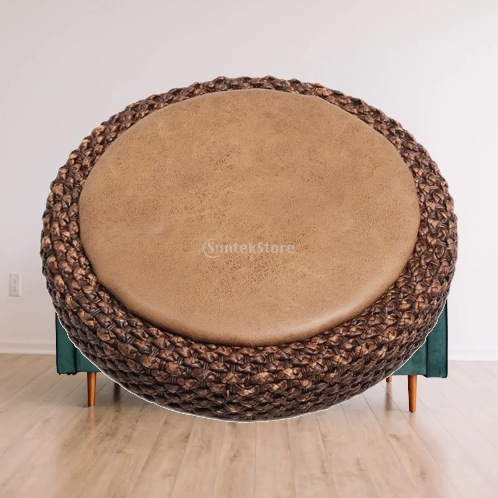 Tatami Floor Pillow Seat Pouf Handmade Woven Meditation Cushion Sitting Pad for Living Room Home Decor