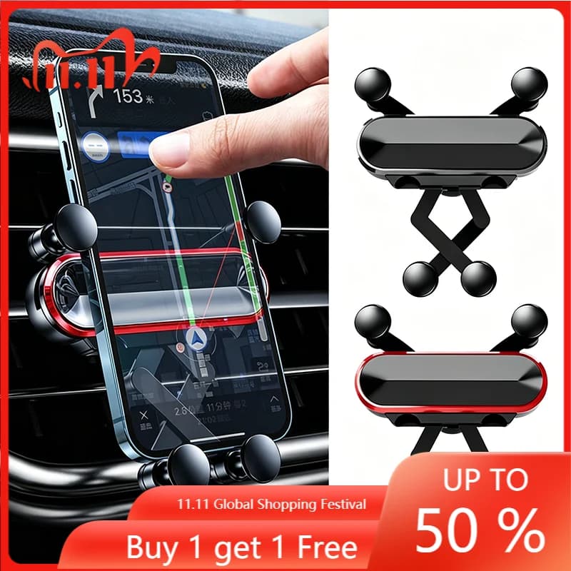 Car Phone Holder Air Vent Clip Smartphone Stand Gravity Support Mount Stickers For Mercedes Benz C300 C250 C350 C Class W203 W20