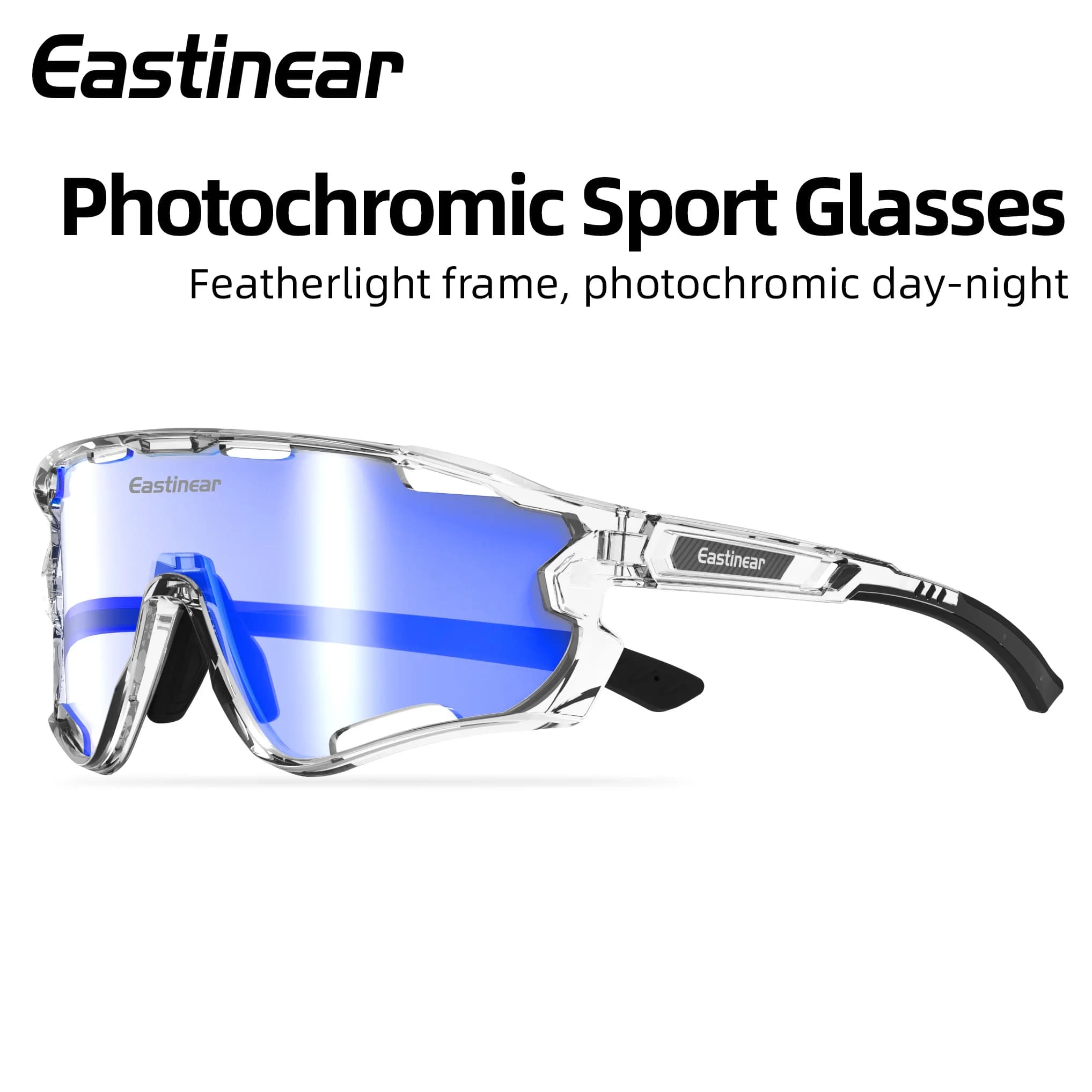 Eastinear's New Color-changing Cycling Glasses UV400 Men's and Women's Road Mountain Bike Glasses Wind and Sand Sports Goggles