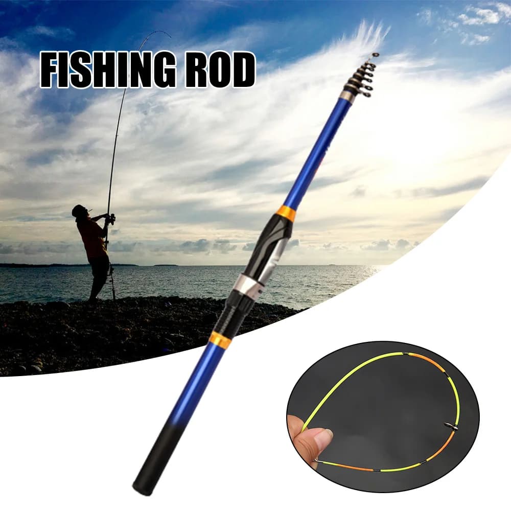 Canna da pesca portatile mini esplosione canna da pesca telescopica a sezione corta in carbonio per viaggi in campeggio in barca