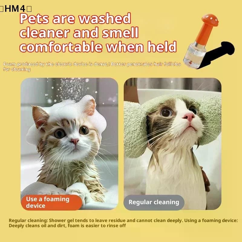 〔HM4〕Spruzzatore di schiuma per la pulizia degli animali domestici, macchina elettrica per il bagno con schiuma, ricarica USB, dispenser automatico di sapone, macchina per la schiuma, accessori per animali domestici