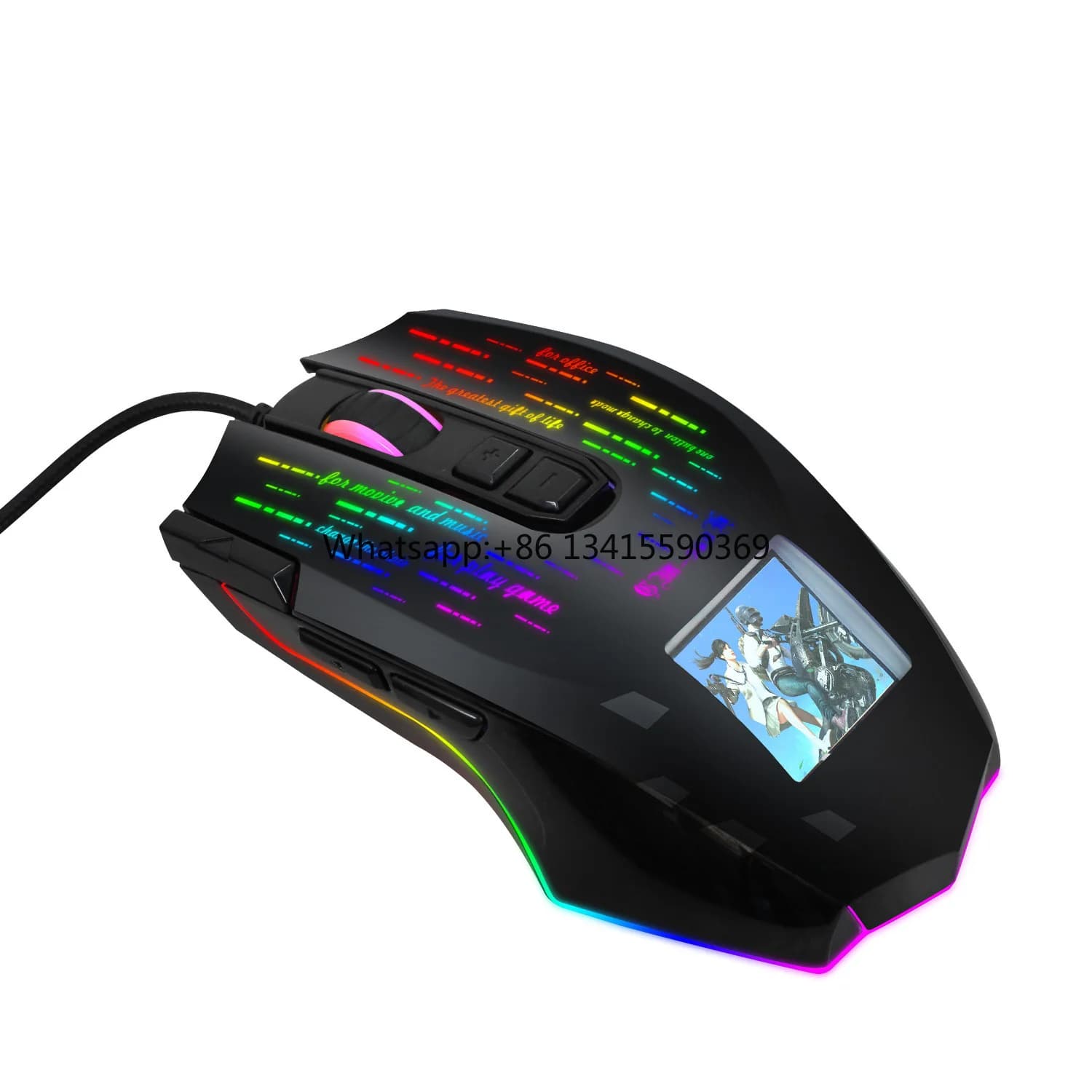 Mouse per computer con schermo magico economico Mouse per computer ergonomico Mouse da gioco RGB per giocatori J500