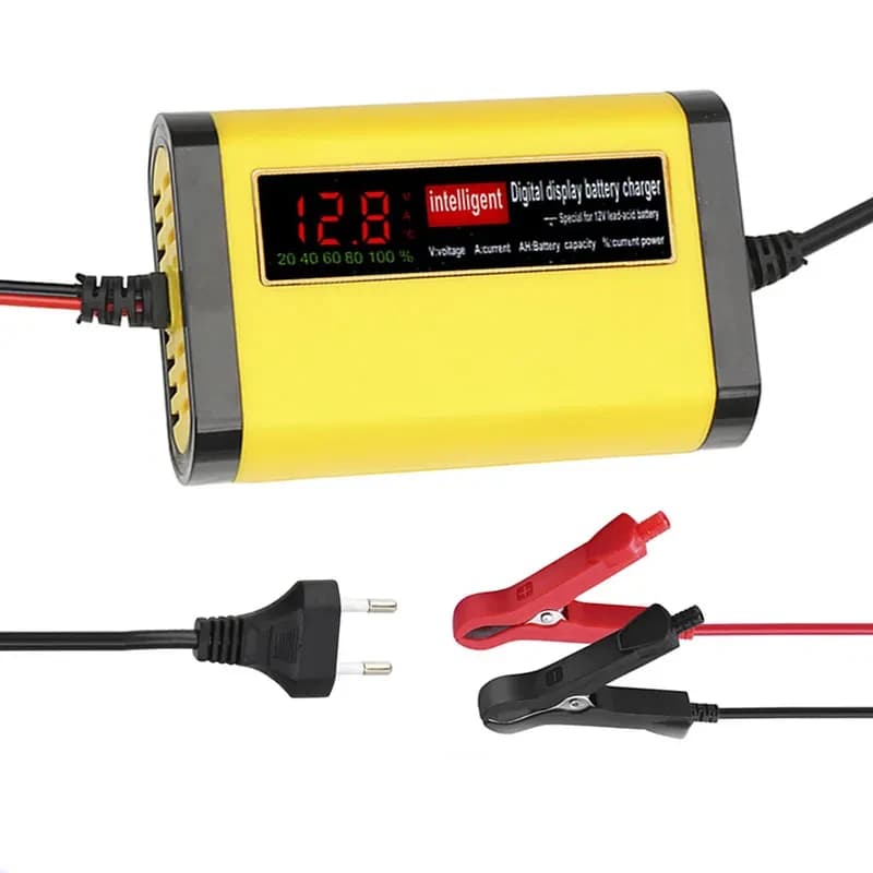 12V 2A LCD Display Intelligent EU Plug Charger For 12V Car Truck Battery For Auto Rain Gel Battery Charging AC110V-220V