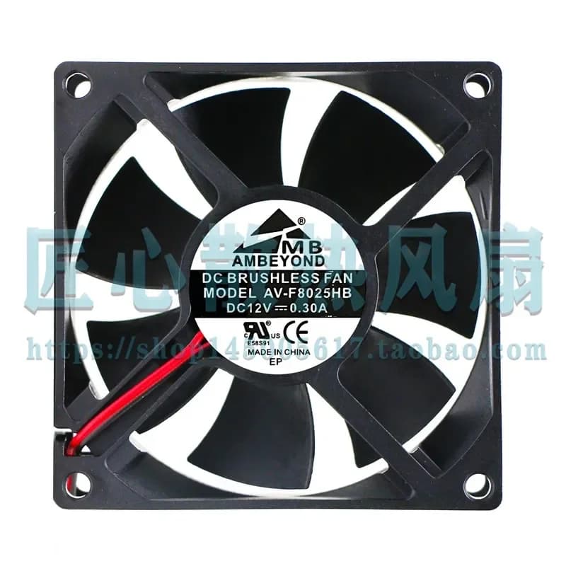 AMBEYOND AV-F8025HB DC 12V 0.25A 8025 8CM Small Cooling Fan for Electronic Devices