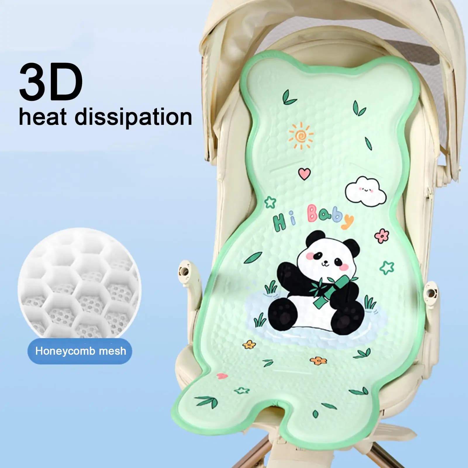 Kids Stroller Cooling Pad Breathable Comfortable Mat Liner Kids Stroller Cooling Cushion For Car Seat High Chair Bassinet Travel