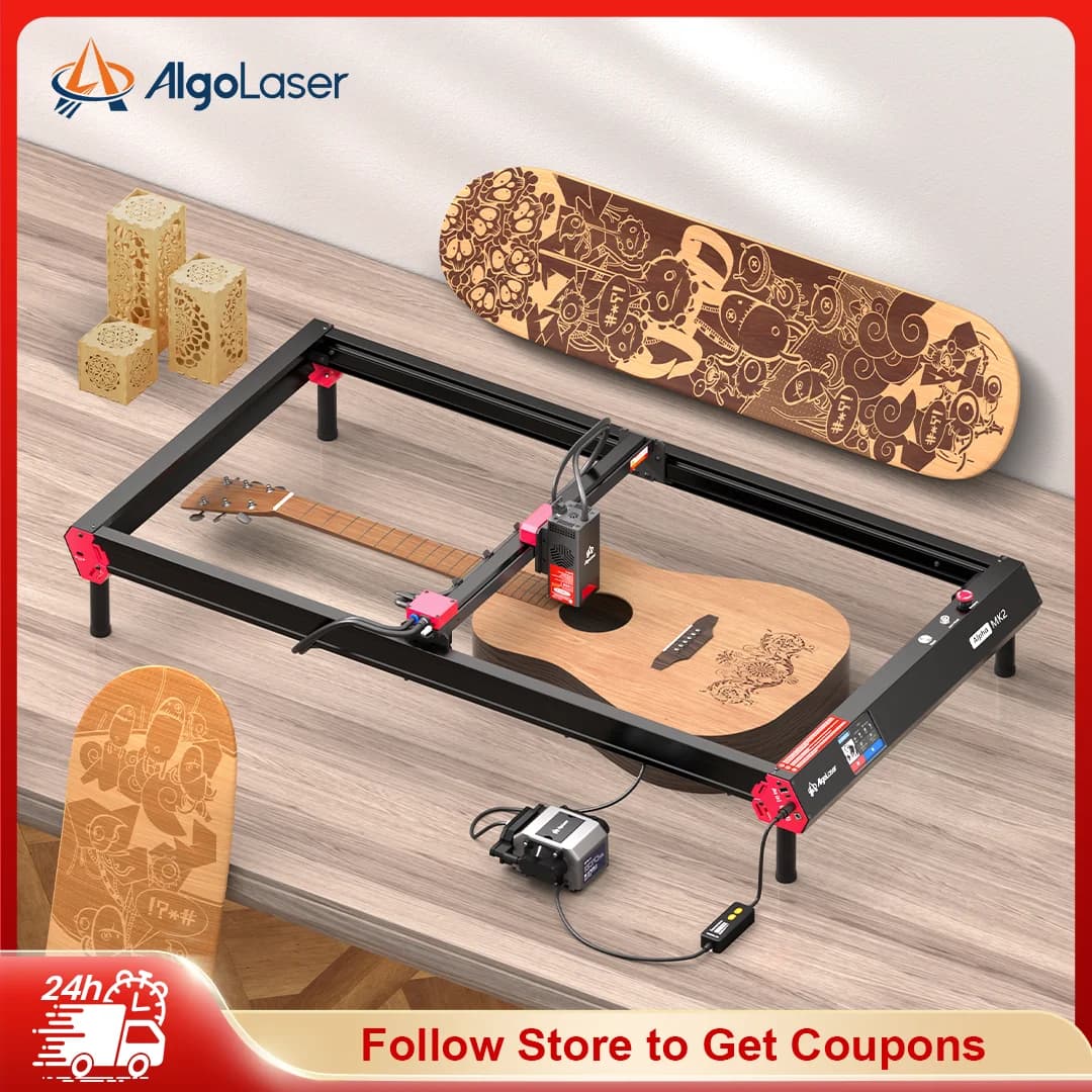 AlgoLaser Alpha MK2 20W con Touch Screen, Macchina per Incisione e Taglio Laser 400X850MM, Strumento CNC da Tavolo per Lavorazione del Legno
