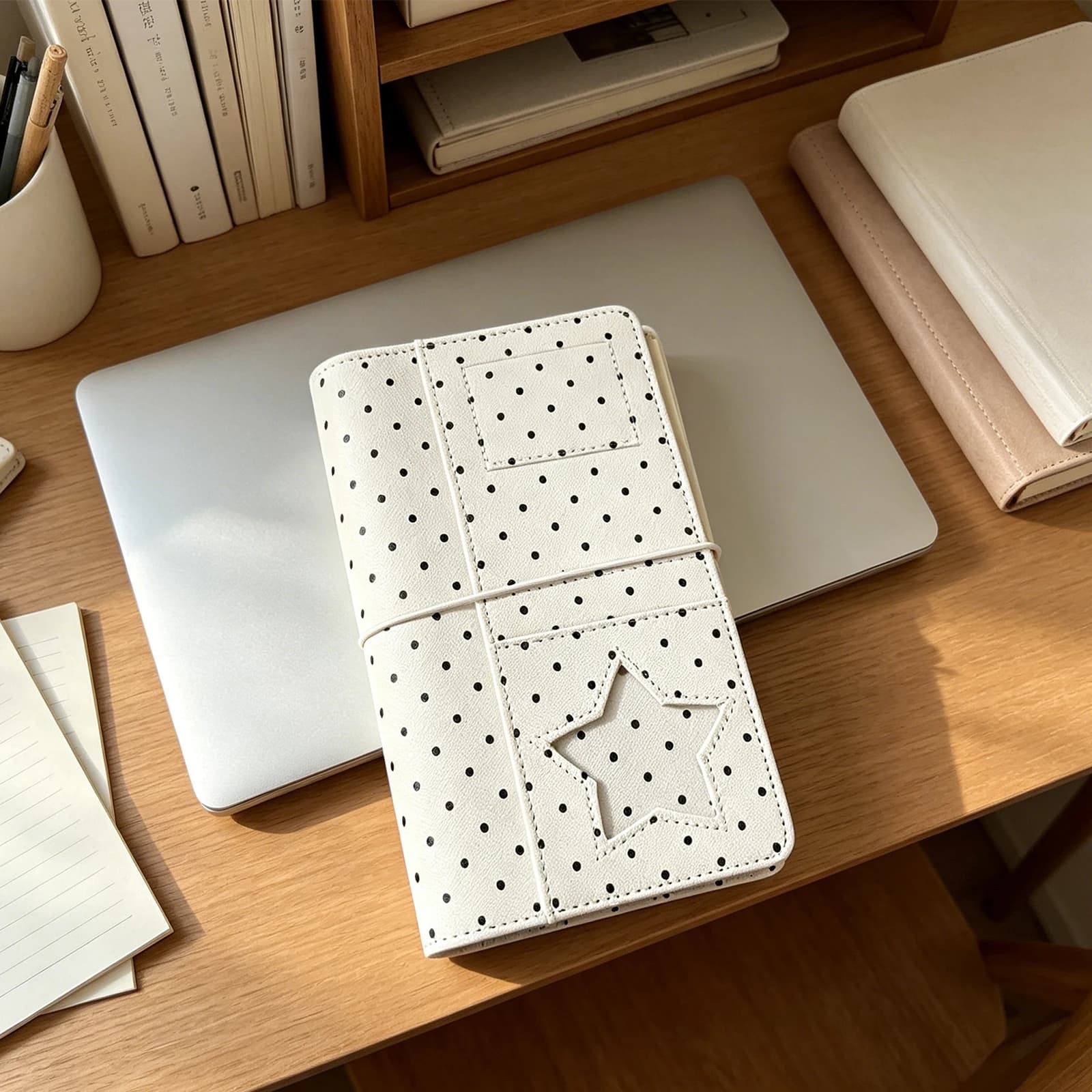 DIY PU Clip-on Notebook Pocket Size Journal Notebook Six Rings Leather-Look for Students Going Out Traveling and Playing