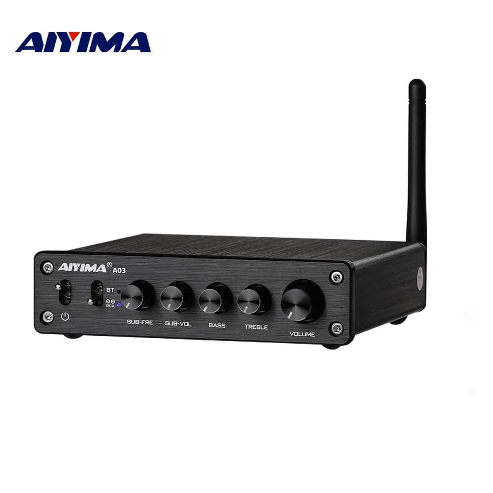 AIYIMA A03 TPA3116 Amplificatore Subwoofer Audio Bluetooth Suono 2.1 50Wx2 + 100W HiFi TPA3116D2 Amplificatore domestico di potenza digitale