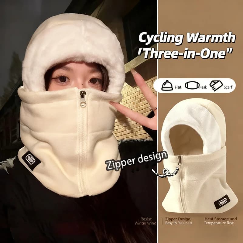 Cappello passamontagna caldo invernale Cappello integrato Protezione per le orecchie Antivento Spessa Moto Equitazione Copri casco da sci Maschera per sport all'aria aperta