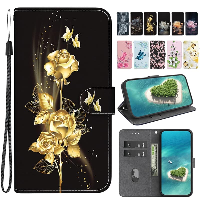 Leather case for Samsung Galaxy A26 A25 A24 A23 A22 A14 A15 A12 A17 A16 4G 55G Card slot Cover