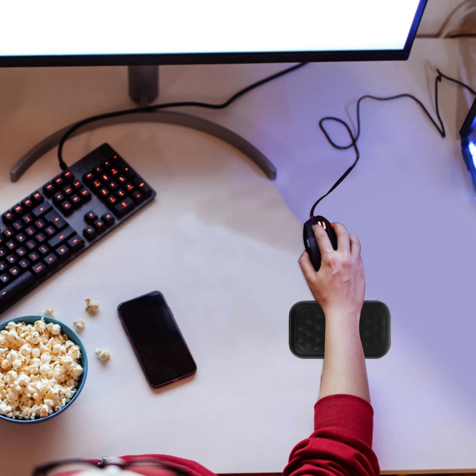 Supporto per polso per tastiera, comodo e antiscivolo, per mouse, tastiera, ufficio, casa, tappetino per riposo del polso, accessorio per scrivania del computer