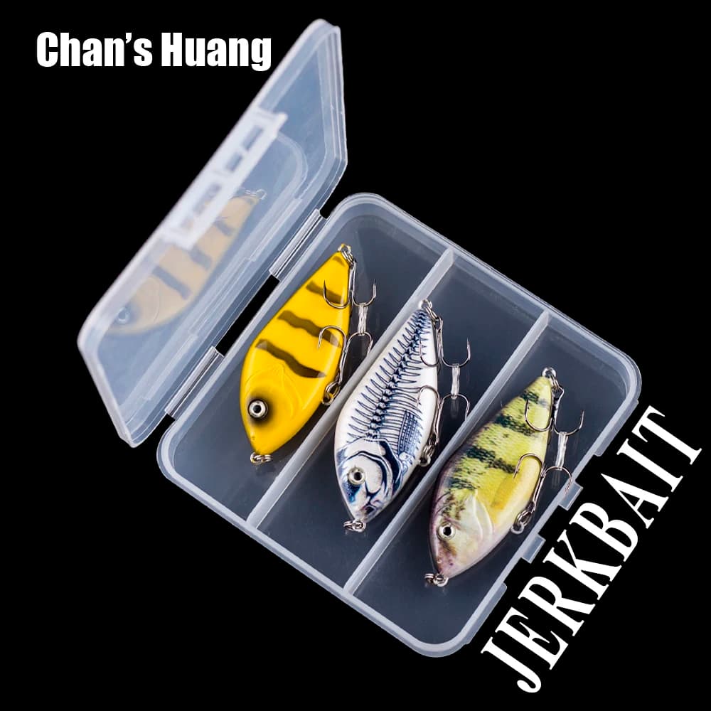 Chan's Huang 3 pz/scatola Jerkbait esche da pesca Set 7CM 14.5G Slider Pike Musky Killer Baby Artificial Jerk Hard Bait Tackle