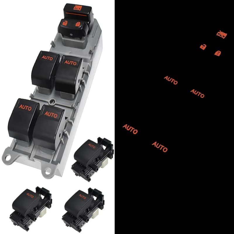 Finestra Interruttore di Sollevamento LED Guida Sinistra Retroilluminazione Finestra Interruttore Pulsante Per Toyota RAV4 Camry Corolla Yaris Highlander Vios 1-4 pz