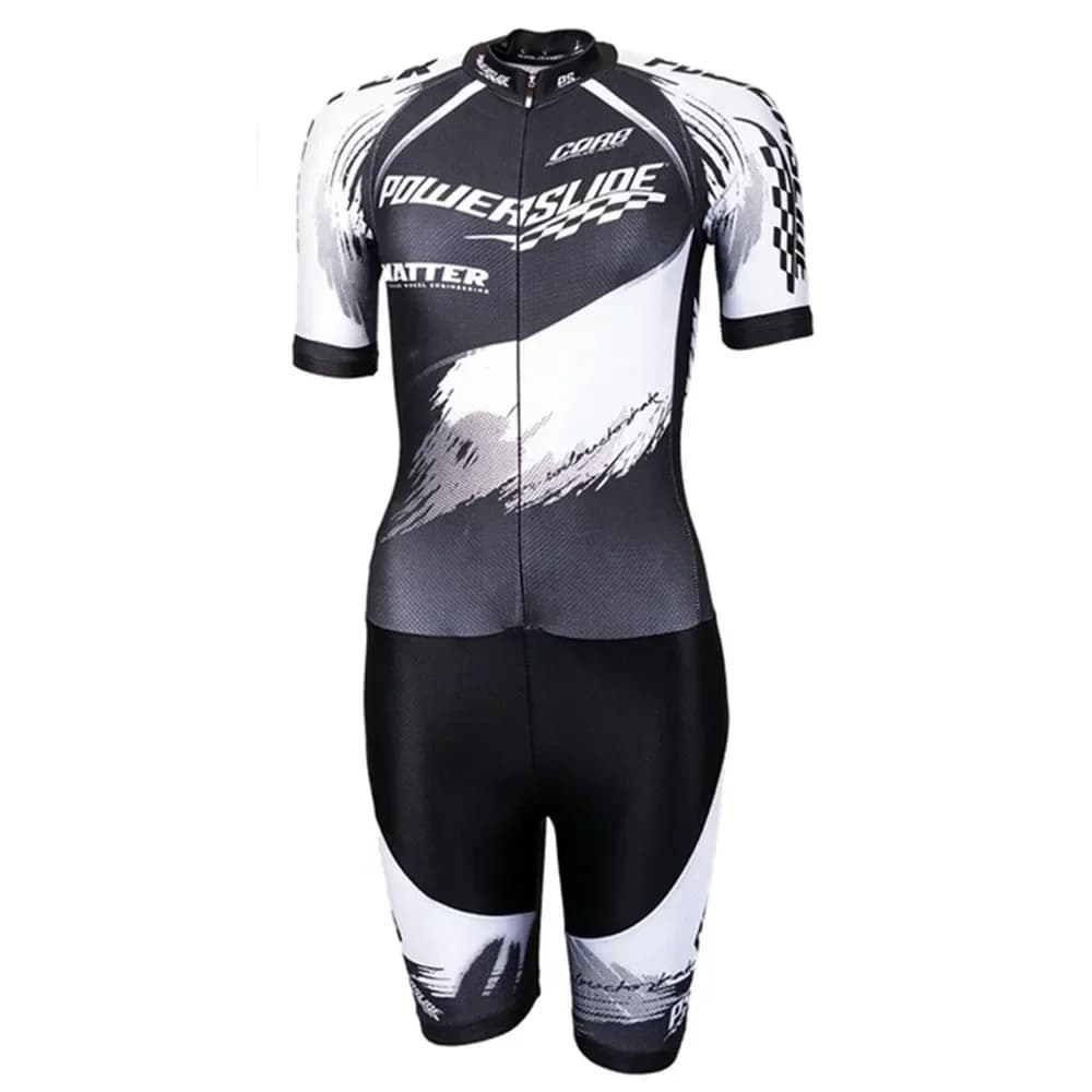 Powerslide Tuta da uomo Manica corta Pattinaggio a rotelle in linea Speed Dermotuta Ciclismo Pattinaggio su ghiaccio Gara Pattinaggio a rotelle Abbigliamento