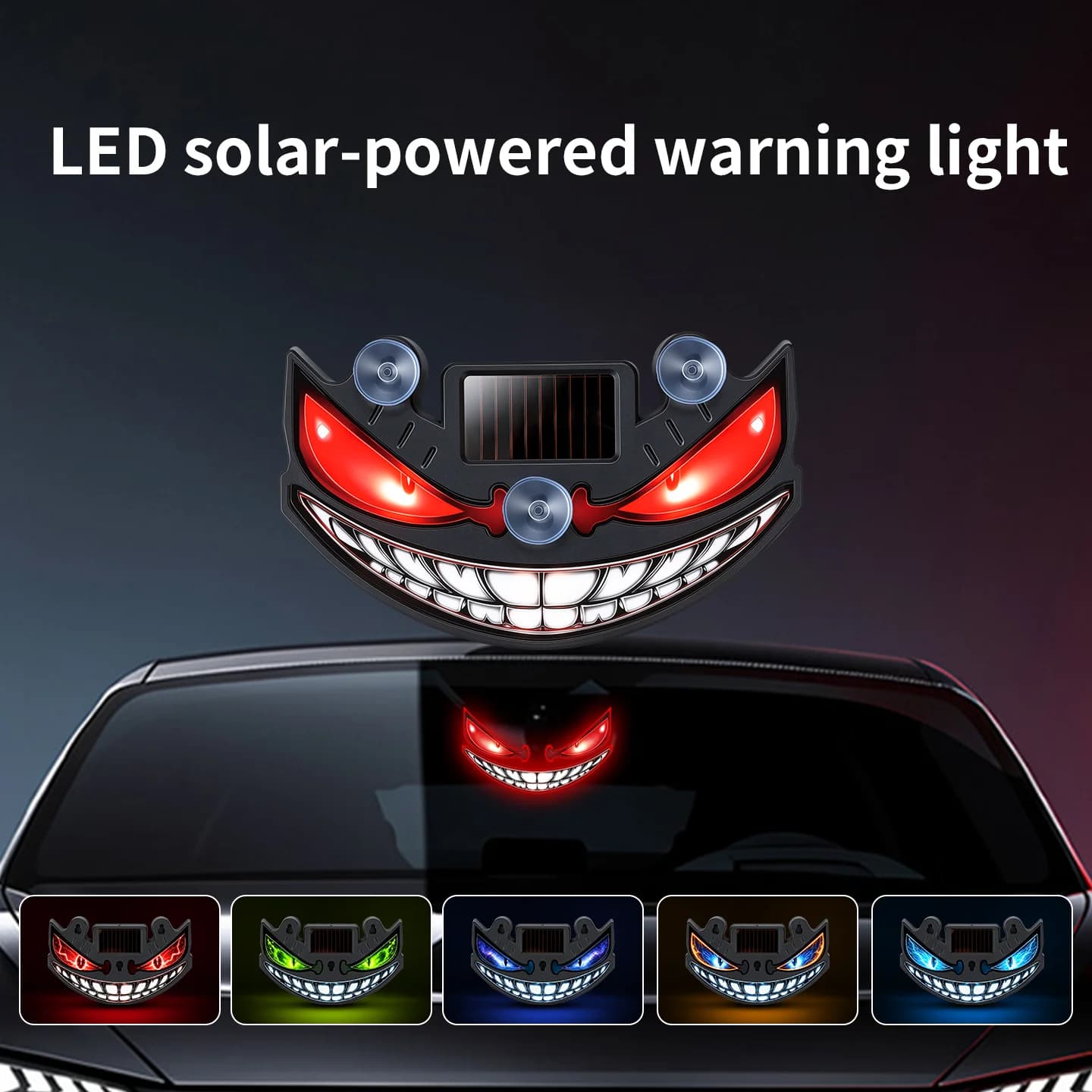 The new car Devil's Eye solar charging dynamic triangular window LED light multi-mode decorative light does not require wiring