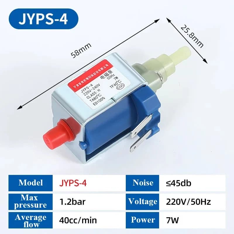 Pompa a Pistone Elettromagnetica JYPS-4 AC 220V-230V 7W per Aspirazione Acqua per Ferro da Stiro a Vapore, Scopa a Vapore, Stiratore Verticale, Macchina da Caffè