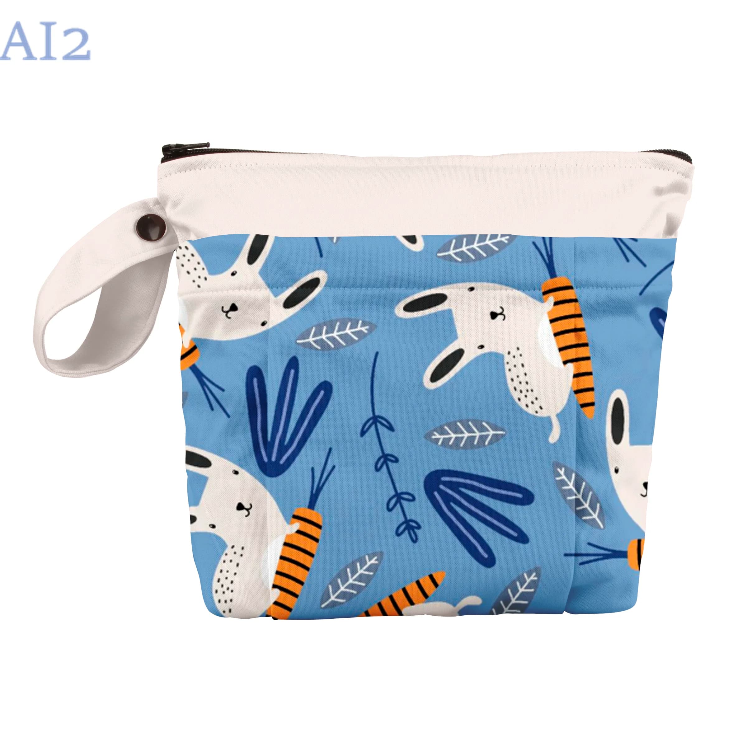 Borsa con stampa di moda borsa per pannolini impermeabile multifunzionale per bambini borsa per il trucco da donna con due tasche con cerniera borsa portaoggetti bagnata e asciutta