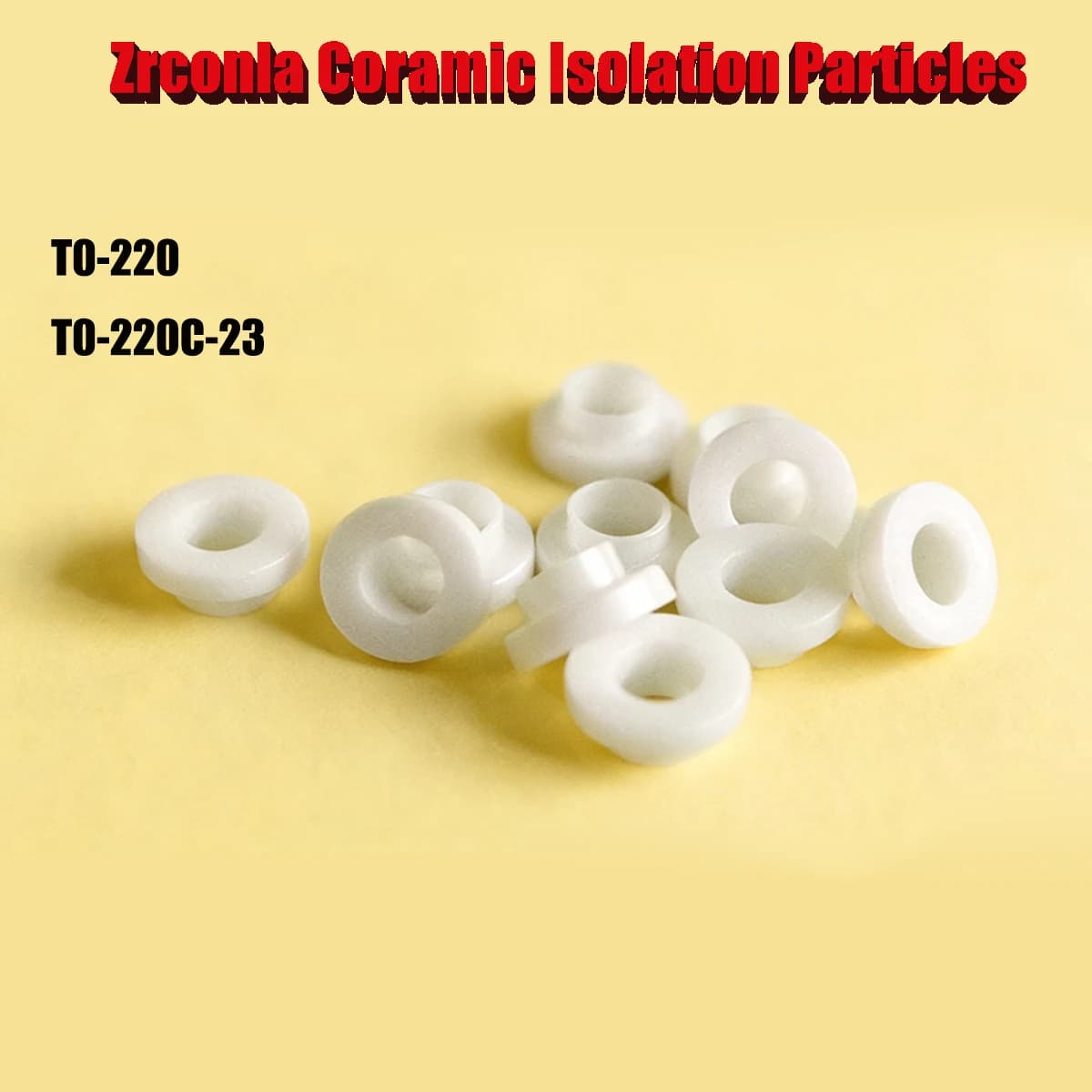 Particelle di Isolamento in Ceramica di Zirconia TO-220/TO-220C-3, Isolatori Elettrici Resistenti alle Alte Temperature per Circuiti Stampati