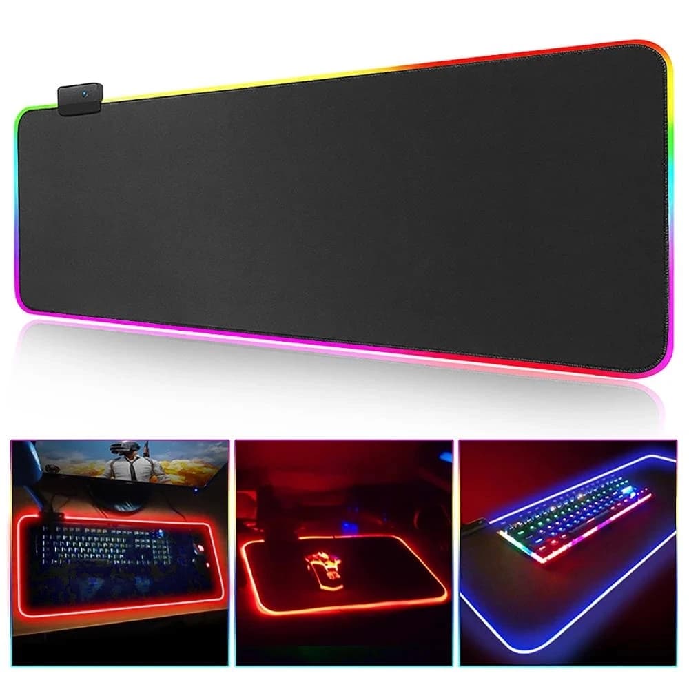 RGB LED Light Gaming Mousepad impermeabile Large Mouse Pad Gamer Mouse tappeto Big Mause Keyboard Pad PC Desk Play Mat con retroilluminazione