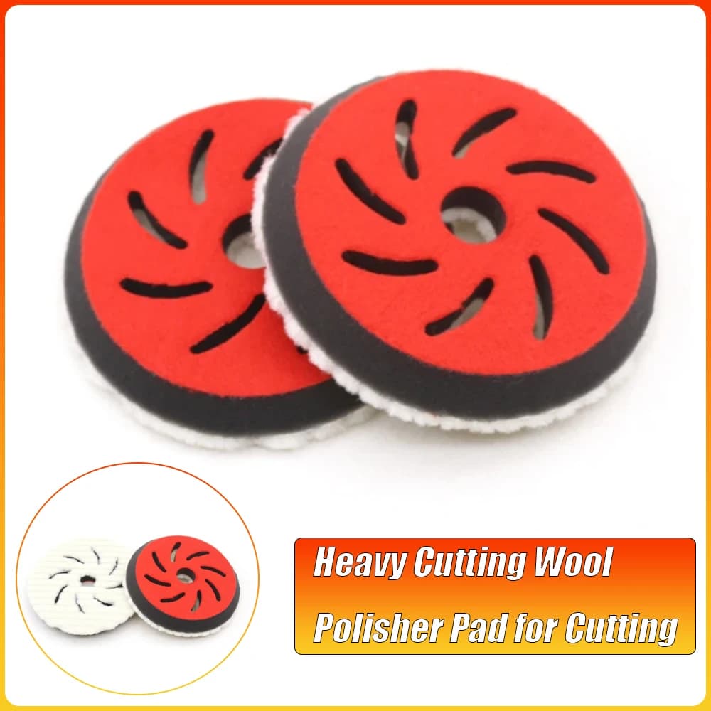 Tampone per lucidatura per lana da taglio pesante per tagliare, lucidare e lucidare Tampone per molatura e lucidatura per ruote in lana di bellezza per auto da 5"/6"