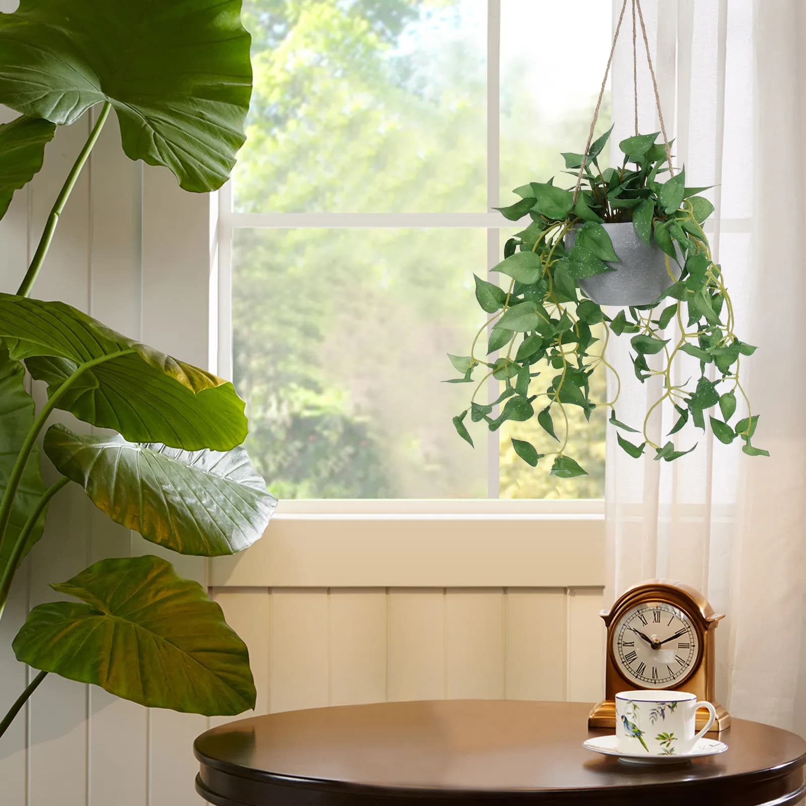 Lifelike Artificial Rattan Pendant Fake Plant Vine Hanging Decoration for Home Office Outdoor Wall Mounted Rattan Vine Decor