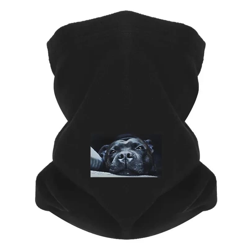 Cane vicino, aspetto viso scuro Uomo Sciarpa da esterno Maschera Ghetta per il collo Cappello Berretto da donna Copricapo Antivento Mantieni caldo Inverno Multifunzionale