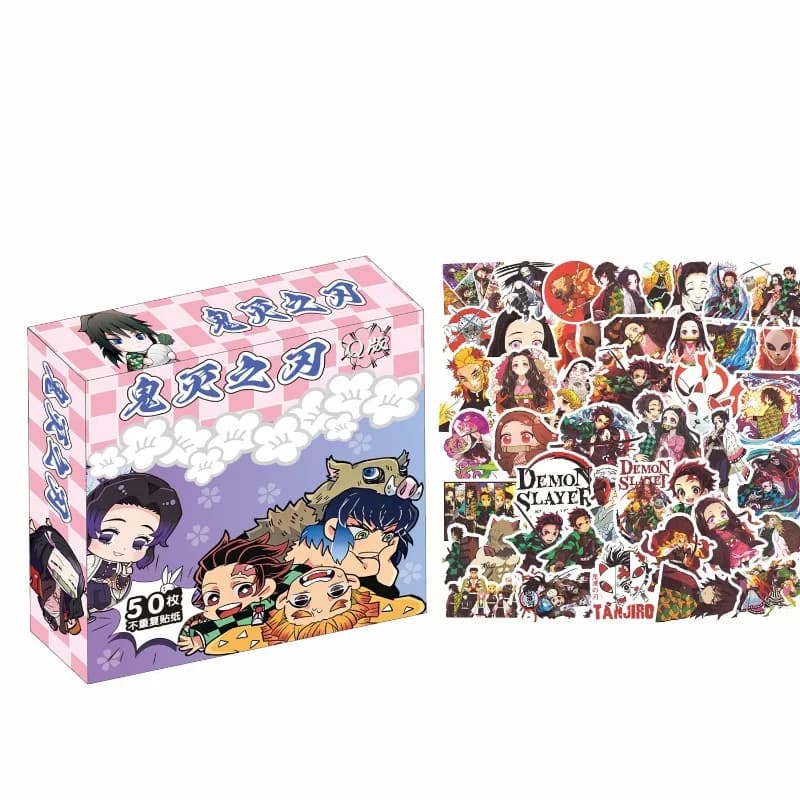 Adesivi Cartoon Versione Q di Demon Slayer, Kyojuro Rengoku, Tanjiro Kamado, Nezuko, Decalcomanie Impermeabili per Laptop, Borracce, Telefoni