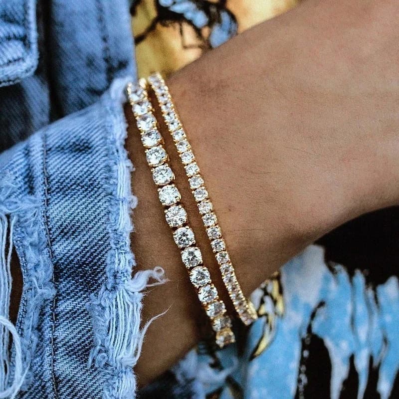 Bracciale tennis da donna Hip Hop Trendy AAA + Cubic Zirconia Colore argento Teen Girl Catena di cristallo sulla mano Gioielli da sposa H086