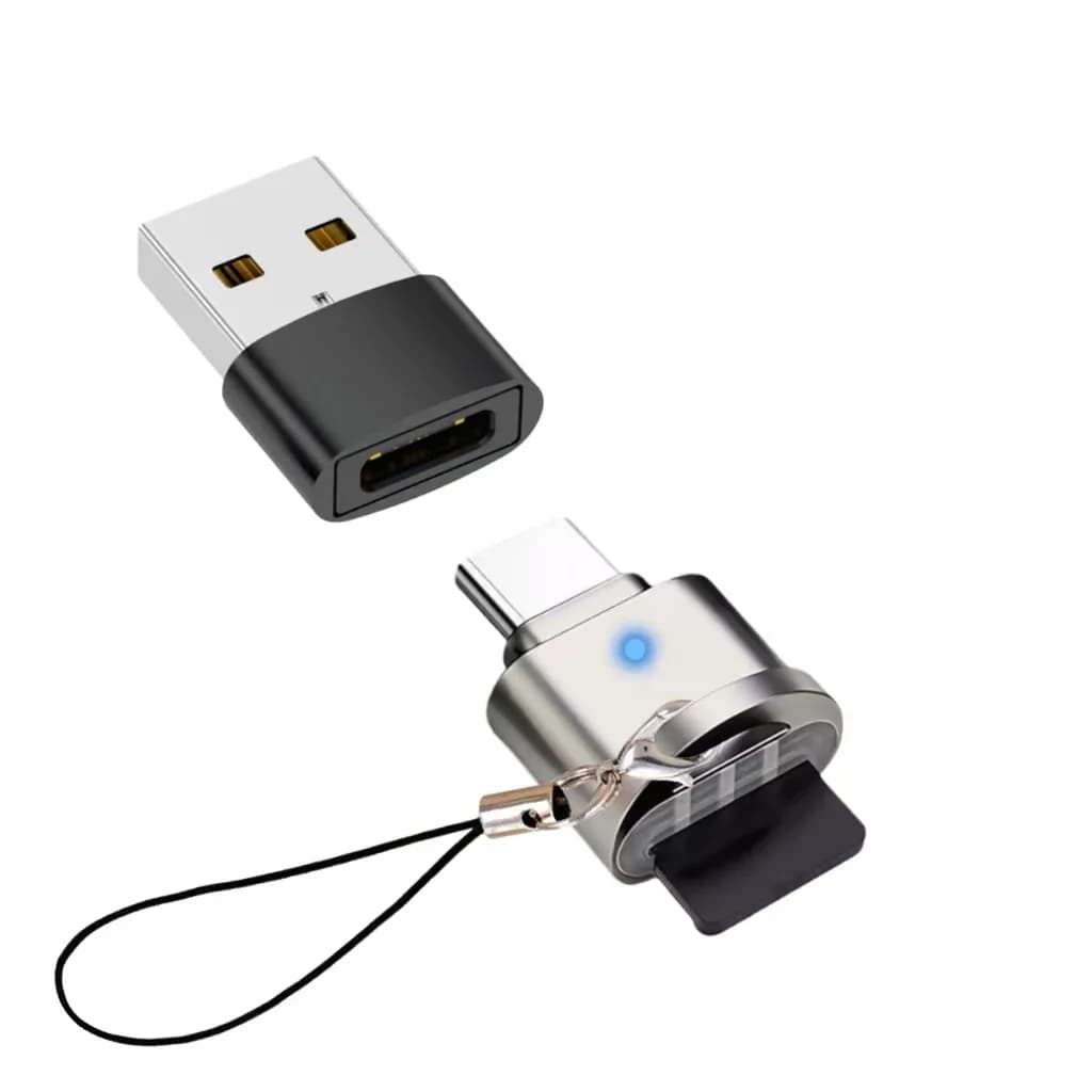 Lettore di schede SD, lettore di schede SD da USB C, lettore di schede TF di tipo C, con adattatore da USB C a USB, lettore USB OTG Mepsies, adatto per