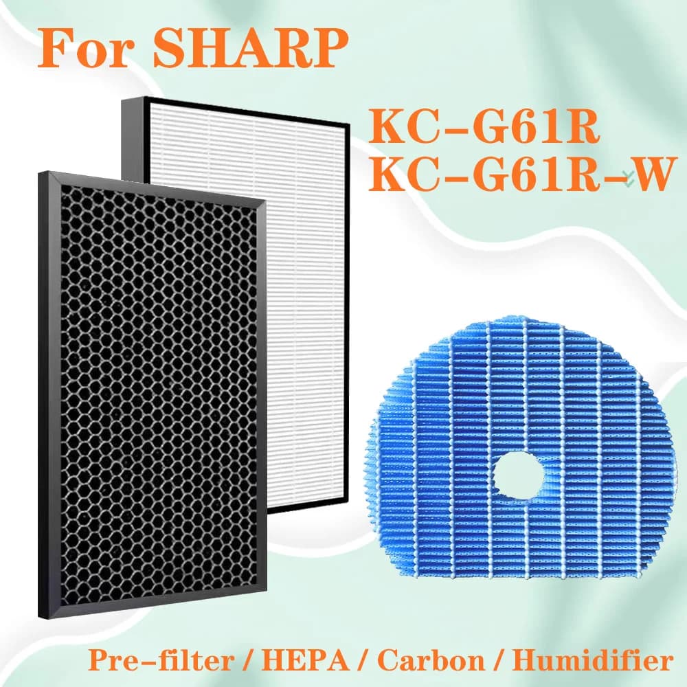 Per Sharp KC-G61R KC-G61R-W Filtro purificatore d'aria Sostituzione filtro al carbone HEPA FZ-D60HFE FZ-D60DFE Filtro umidificante FZ-G60MFE
