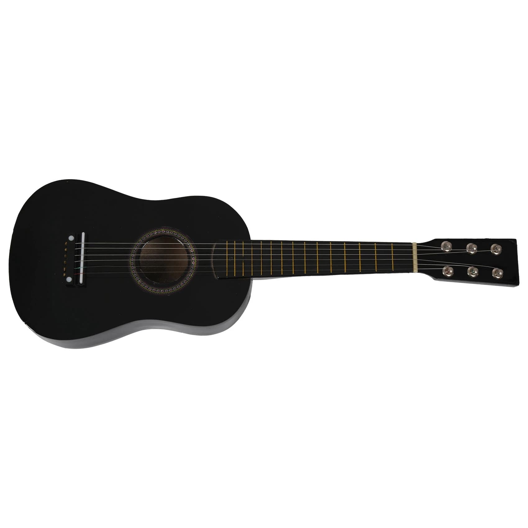 IRIN Mini chitarra acustica da 23 pollici in tiglio 12 tasti a 6 corde con plettro e corde per bambini/principianti (nero)