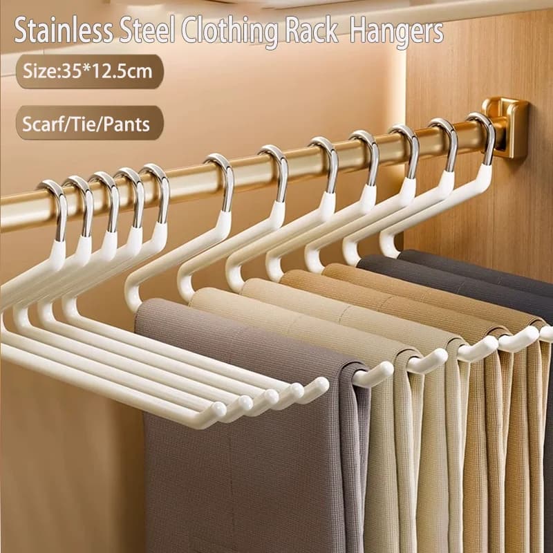 10PCS Goose Tipo Dip Pantaloni in metallo Rack Guardaroba Dormitorio Telescopico Tipo Z Appendiabiti da DONNA Multi Strato di Stoccaggio Pantaloni Rack